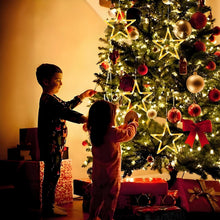 Carica l'immagine nel visualizzatore di Gallery, Anmossi LED Luci di Natale,3 Pezzi Tenda Luci Natalizie a Batteria,10 LED Tenda Luminosa con Stelle,Bianco Caldo,Timer,Luci Natale Decorativa per Natale,Finestra,Matrimoni,Feste