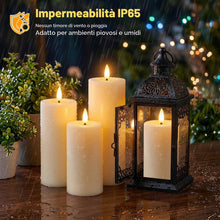 Carica l'immagine nel visualizzatore di Gallery, Dehobo Candele Led Fiamma Oscillante, IP65 (13,5/15/18cm x 5,5cm, 6 Pezzi)