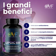 Carica l'immagine nel visualizzatore di Gallery, OVF Acido R-Alfa Lipoico 650 mg | 120 Capsule ad Alto Dosaggio (4 mesi fornitura) | Potente Antiossidante e Antinfiammat