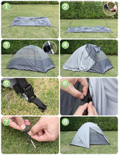 Carica l'immagine nel visualizzatore di Gallery, Gysrevi Tenda Campeggio per 2-3 Persone Tenda da Campeggio Doppia Porta Impermeabile &amp; Antivento Tenda Interna ed Esterna 2 in 1 Adatto per il Campeggio, Escursioni, Arrampicata, Escursioni, Viaggi di