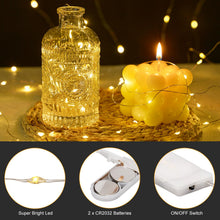 Carica l'immagine nel visualizzatore di Gallery, Luci LED a Batteria, 20 Pezzi Luci Stringa 1M Filo di Rame con 10 LEDs Catena Luminosa Natale per Esterni e Interni, Cas