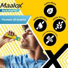 Carica l'immagine nel visualizzatore di Gallery, Maalox Reflurapid Reflusso Gastroesofageo e Bruciore, 20 Stick