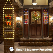 Carica l'immagine nel visualizzatore di Gallery, Geemoo 0.75M Luci Decorazioni 98 LED Scala Babbo Natale, Addobbi 8 modalità, Funzione Timer e Memoria, Luci Natalizie per Finestra Esterno ed Interno Bianco Caldo