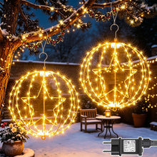 Carica l'immagine nel visualizzatore di Gallery, Joycome 2 Pezzi Sfere Luminose Natalizie 30CM 200 LED Stella Palla Luminosa