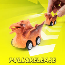 Carica l'immagine nel visualizzatore di Gallery, JOYIN 13 Pcs Dinosaur Toy Car Transporter for Kids, con 12 veicoli dinosauro retrattili, 1 camion trasporto dinosauri giocattolo con musica, suoni, luci, 1 elicottero