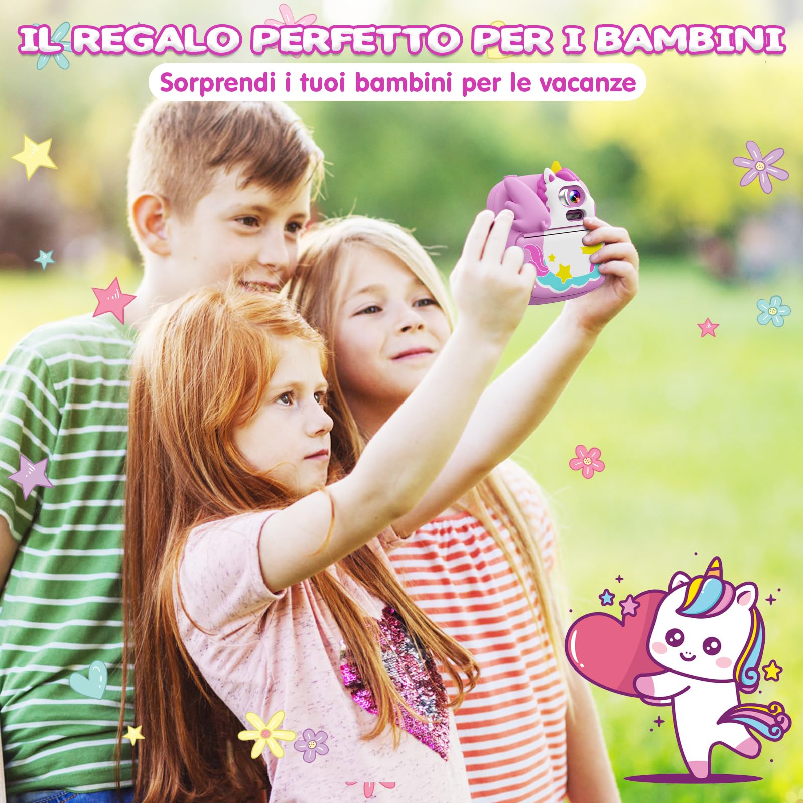 Fotocamera Istantanea Bambini 2,4 Pollici - Stampante Incorporata Con 32GB SD - Foto 6