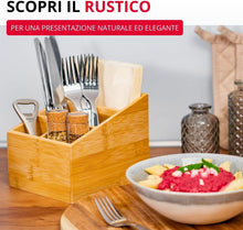 Carica l'immagine nel visualizzatore di Gallery, Westmark Organizer da cucina, 5 scomparti, Dimensioni: 13 x 13,5 x 16 cm, Bambù, Tapas + Friends, Marrone chiaro, 69842270