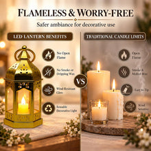 Carica l'immagine nel visualizzatore di Gallery, 10 mini lanterne a LED con telecomando timer, lanterne decorative, oro