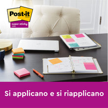 Carica l'immagine nel visualizzatore di Gallery, Post-it Foglietti Super Sticky, 6 Blocchetti (540 Fogli), 76 mm x 76 mm