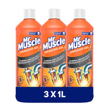 Carica l'immagine nel visualizzatore di Gallery, Mr Muscle Idraulico Gel, Disgorgante Professionale Forte, 3 Pezzi x 1000 ml
