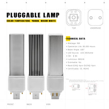 Carica l'immagine nel visualizzatore di Gallery, QLEE 6W Luce Diurna Naturale G24q Luce Led A 4 Pin Uguale 13 Watt Lampadine Cfl Pl-C Retrofit LampaDa Fluorescente Compa