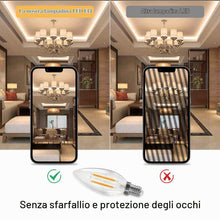 Carica l'immagine nel visualizzatore di Gallery, Lampadine Filamento LED E14 4W = 40W 495LM Bianca Calda 2700K 6 Pezzi