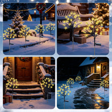 Carica l'immagine nel visualizzatore di Gallery, Fohil Luci Natalizie Solari, 2 Pezzi Luci Solari da Giardino 40LED Stella Luci di Natale Esterno, Addobbi Natalizi per E