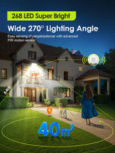 Carica l&#39;immagine nel visualizzatore di Gallery, Faretto Led da Esterno Solare, [268LED/ 5Modes/ 7M]Faro Led Esterno con Pannello Solare, Telecomando Luce Solare Led Esterno, IP65 Faretti Solari a Led da Esterno Luci Solari Esterno Garage Giardino