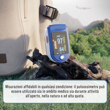 Carica l'immagine nel visualizzatore di Gallery, Pulsossimetro Pulox PO-200 Solo in blu - Misurazione della saturazione di ossigeno (SpO₂), della frequenza cardiaca (pol