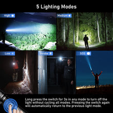 Carica l'immagine nel visualizzatore di Gallery, Blukar Torcia LED Potente Professionale, Super Luminoso Torcia Ricaricabile