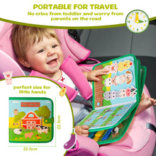 Carica l'immagine nel visualizzatore di Gallery, Quanquer Busy Book per Bambini Piccoli Farm Busy Board Giocattolo Montessori per Bambini di 1 2 3 Anni Attività di Apprendimento Prescolare, Giocattoli da Viaggio per Bambini Piccoli（Versione inglese）
