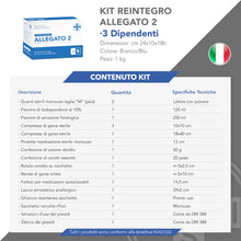 Carica l'immagine nel visualizzatore di Gallery, AIESI® kit di reintegro ALLEGATO 2 pacco medicazione per cassetta pronto soccorso aziende meno 3 dipendenti, Conforme DM