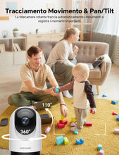 Carica l'immagine nel visualizzatore di Gallery, WOLFANG WS03 Telecamera Wi-Fi Interno 2K(3MP), Videocamera di Sorveglianza, Audio Bidirezionale, Visione Notturna, Tracc