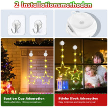 Carica l'immagine nel visualizzatore di Gallery, Decorazioni Natalizie,2 Pezzi Luci Natale Finestra,3 Modalità con Timer e Ventosa,Luci Natalizie,Luci di Natale da Interno ,Decorazioni per Finestre,Tende Natalizie per Finestre per Interno Esterni
