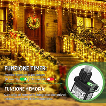 Carica l'immagine nel visualizzatore di Gallery, Hoteril 10M Tenda Luminosa Natale, LED Cascata Luci Esterna Interno