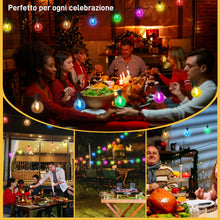 Carica l'immagine nel visualizzatore di Gallery, Kawaya Colorato Natale Catene Luminose 8M per Esterni Giardino Luci Impermeabile con LED Lampadine Catena Luminosa Ester