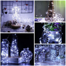 Carica l'immagine nel visualizzatore di Gallery, Led Stringa Luci a Batteria, 2 Pezzi 10M 100LEDs Lucine Led Decorative 8 Modalità Impermeabile con Telecomando, Timer e 