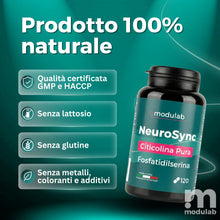 Carica l'immagine nel visualizzatore di Gallery, Citicolina Pura 500mg + Fosfatidilserina, 120 Capsule, Colina Integratore (CDP-Colina), Sostituto Synapsine 1000 e Alpha