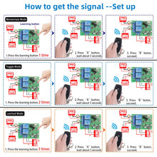 Carica l'immagine nel visualizzatore di Gallery, DieseRC Interruttore di controllo remoto sicuro, wireless, da 12 V, 24 V, 30 V CC, 433 MHz RF e 10 A, con ricevitore rel