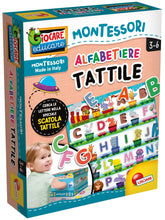 Carica l'immagine nel visualizzatore di Gallery, Liscianigiochi Montessori Alfabeto Tattile, 72446, 3-6 anni, Contiene alfabetiere, lettere sagomate, scatola tattile e istruzioni