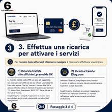 Carica l'immagine nel visualizzatore di Gallery, Sim 100% anonima Lycamobile Uk +44, attiva in 10 minuti senza nessun documento, utilizzabile in italia, contratto a cons