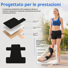 Carica l'immagine nel visualizzatore di Gallery, 30 PCS Hallux Valgus Tape Set - 4 Colori (Rosso Blu Nero Nudo) Nastro Kinesiologico Pre-tagliato per Correttore Alluce V