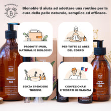 Carica l&#39;immagine nel visualizzatore di Gallery, Bionoble Olio di Ricino Biologico 50ml - 100% Puro, Naturale, Pressato a Freddo - Ciglia, Sopracciglia, Capelli, Barba, Unghie - Vegan Castor Oil - Bottiglia di Vetro + Pipetta + Pompa