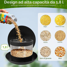 Carica l'immagine nel visualizzatore di Gallery, Mangiatoia per Uccellini da Esterno Appendere, Capacità 1.8L Mangiatoie per Uccelli Selvatici Grande Capacità, Mangime p