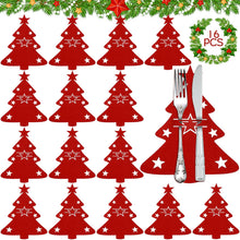 Carica l'immagine nel visualizzatore di Gallery, ZQEJEFD 16 Pezzi Portaposate in Feltro di Natale, Portaposate Albero di Natale, Portaposate Natalizie, Coltelli Forchette Cucchiai Stoviglie Portaposate per la Tavola Delle Feste Decor Natalizia