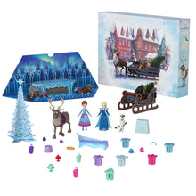 Carica l'immagine nel visualizzatore di Gallery, Mattel Disney Frozen - Calendario dell'Avvento, include 2 mini bambole Anna ed Elsa, 2 personaggi amici, sabbia modellabile e 24 sorprese per le feste, giocattolo per bambini, 3+ anni, HWX20