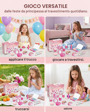 Carica l'immagine nel visualizzatore di Gallery, Set di Trucco per Bambini per Bambine, Kit Make-up Finta 12 Pezzi, per Gioco di Ruolo e Feste, Senza Cosmetici Reali, pe