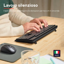 Carica l&#39;immagine nel visualizzatore di Gallery, Trust Ody II Tastiera Wireless Silenziosa Layout Italiano QWERTY, Tasti a Profilo Ribassato, Resistente agli Schizzi, Ricevitore USB 2.4GHz, Tastiera PC Senza Fili, Keyboard per Laptop, Mac - Nero