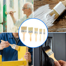 Carica l'immagine nel visualizzatore di Gallery, Set pennelli pittura 5 pezzi – pennello pittura e pennello per legno con manico in legno (25,4/38,1/50,8/63,5/76,2 mm), 