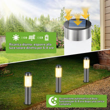 Carica l'immagine nel visualizzatore di Gallery, Luci Solari da Esterno, 4 Pezzi Lampada Solare da Esterno Impermeable, Lampade Solari da Giardino Giallo Caldo Luci Giar