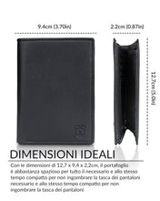 Carica l'immagine nel visualizzatore di Gallery, TRAVANDO Portafoglio Uomo Roma con protezione RFID - Porta Carte di Credito con Portamonete in formato Verticale
