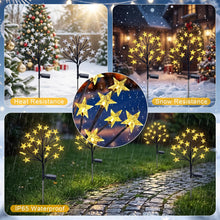 Carica l'immagine nel visualizzatore di Gallery, Fohil Luci Natalizie Solari, 2 Pezzi Luci Solari da Giardino 40LED Stella Luci di Natale Esterno, Addobbi Natalizi per E