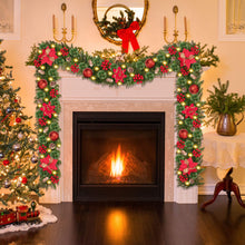 Carica l'immagine nel visualizzatore di Gallery, Ghirlanda Natalizia, CHOIGN 2.7M/9 Piedi Decorazioni Natalizie con Luci 30LEDs Alimentate Batterie, Ghirlanda Natale Decorazioni Artificiale per Porta, Camini,Scale,Decorazioni dell'albero di Natale
