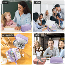 Carica l&#39;immagine nel visualizzatore di Gallery, Eucomir Astuccio 3+1 Scomparti Bambina Ragazzo, Astuccio Scuola Elementare Astuccio Grande Astuccio Portapenne Astuccio Ragazza Scuola Media, Viola