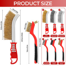 Carica l'immagine nel visualizzatore di Gallery, 6 Pezzi Spazzola Acciaio, Spazzola Ferro, Spazzola Metallica: Acciaio Inox + Acciaio al Carbonio + Ottone + Nylon, per P
