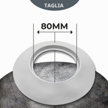 Carica l'immagine nel visualizzatore di Gallery, DOJA Industrial | Rosone Copri Tubi rotondo | 80 mm | Colore Bianco | Rosone coprimuro | Rosetta di Copertura in Plastic