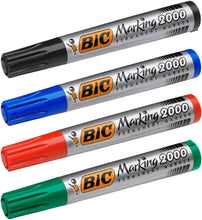 Carica l'immagine nel visualizzatore di Gallery, BIC Intensity, Marking 2000, Pennarelli Indelebil Neri ECOlutions, con il 51% di Materiali Riciclati, Punta Tonda Resist