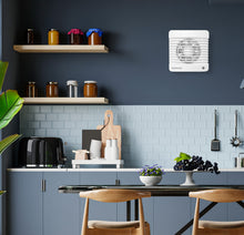 Carica l'immagine nel visualizzatore di Gallery, 100 mm ventola estrazione ventilazione standart + Valvola di non Ritorno Aria + zanzariera integrata, 78 m³ /h,7 W,dB(A)