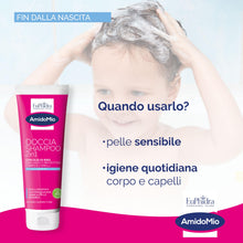 Carica l'immagine nel visualizzatore di Gallery, Euphidra - AmidoMio Doccia Shampoo 2 in 1, Con Olio di Riso 100% da agricoltura biologica e Proteine del Riso, Nutre i C