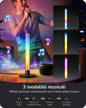 Carica l'immagine nel visualizzatore di Gallery, EDISHINE Lampada da Tavolo LED, RGB &amp; Bianco Caldo, Sync Musicale, Nera